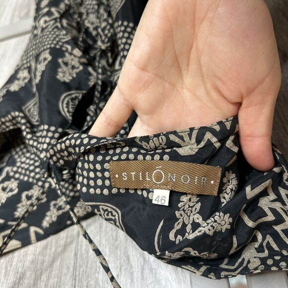 Stilo Noir Dress Size 46 Midi Spaghetti Straps Made in Italy - Picture 7 of 9